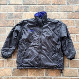 Columbia Black Puffer Jacket with Blue/Purple Trim Size L